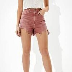 AE Highest Waist Denim Mom Short in Berry Size 20